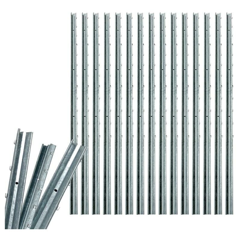 15 Poteaux de clôture profil en z en métal hauteur 1,65 m