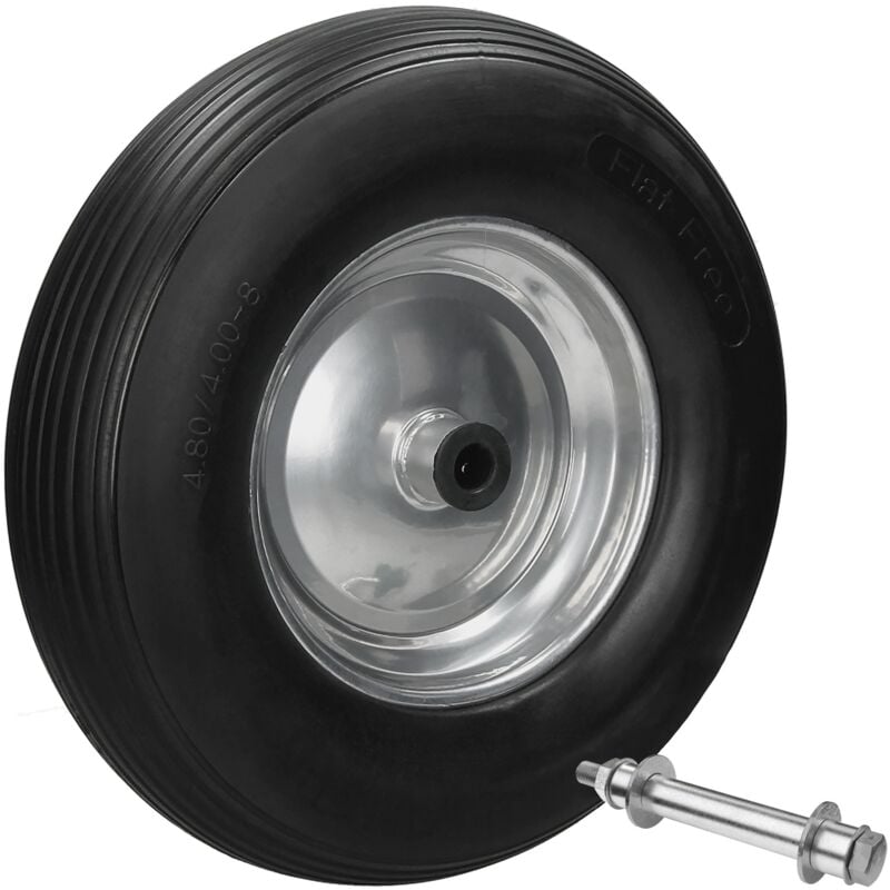

Rueda caretilla 15" PU negro 4.80/4.00-8 PU con ejes tornillos diámetro 390 mm