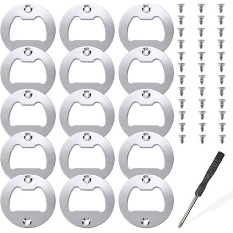 15 Sets Bottle Opener Inserts, Metal Insert Parts Kit for Bottle Opener, Resin Casting Molds, Resin Beer Opener, DIY Craft Accessories