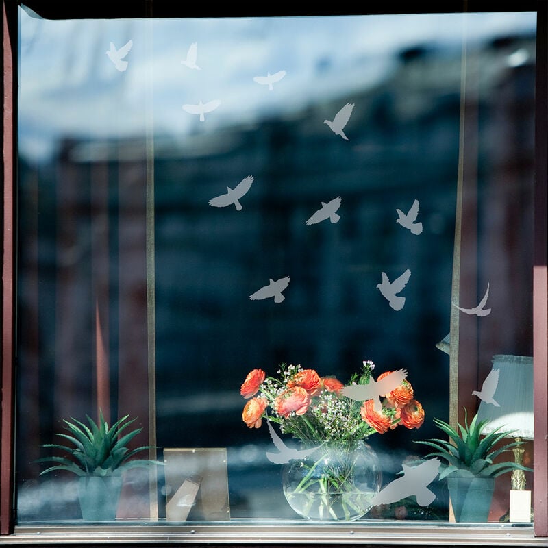 Ambiance-sticker - 15 stickers oiseaux anti-collision translucide 50 x 50 cm