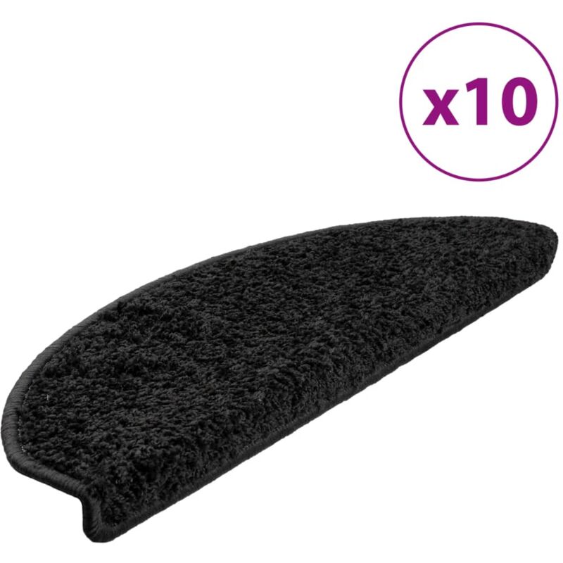 Stufenmatten 10 Stk. 65x21x4 Cm Schwarz Halbrund Groß Vidaxl