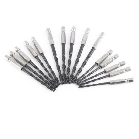 15 Stück HSS-Sechskant-Bohrer 3/4/5 mm für Holz und Metall