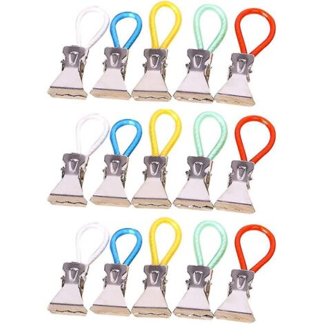 15 Stück Küchenhandtuch-Aufbewahrungsclips aus Metall, farbige Handtuchclips, Stoffaufhängeclips, Geschirrtuchclips, Handtuchclips