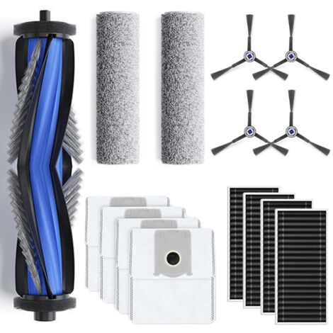 15 Stück Zubehörset für ECOVACS DEEBOT X8 Omni/X8 Pro Omni, 1 Gummi-Hauptbürste,4 Filters,2 Wischwalze,4 Seitenbürsten,4 Staubbeutel