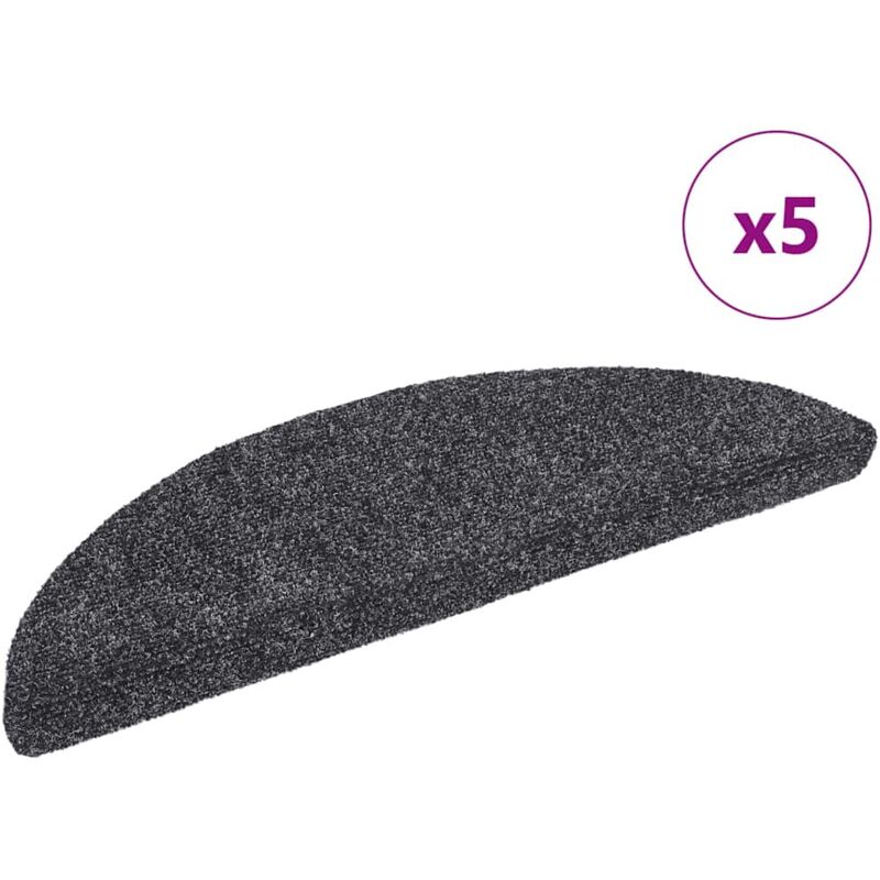 Vidaxl - Stufenmatten Selbstklebend 5 Stk. 56x17x3 Cm Dunkelgrau Halbrund