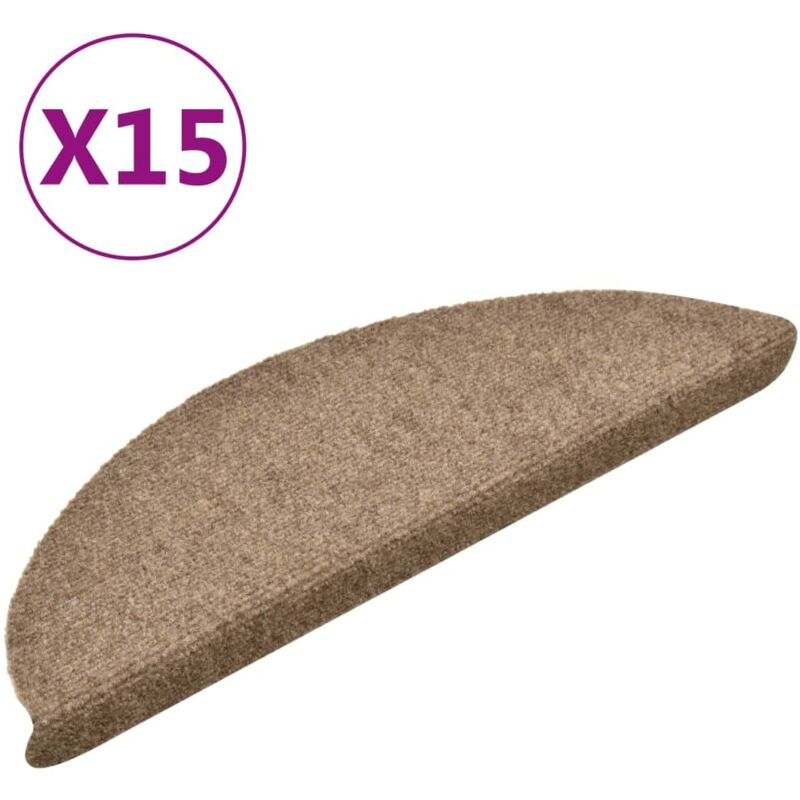 Vidaxl - Stufenmatten Selbstklebend 15 Stk. 56x17x3 Cm Beige Halbrund