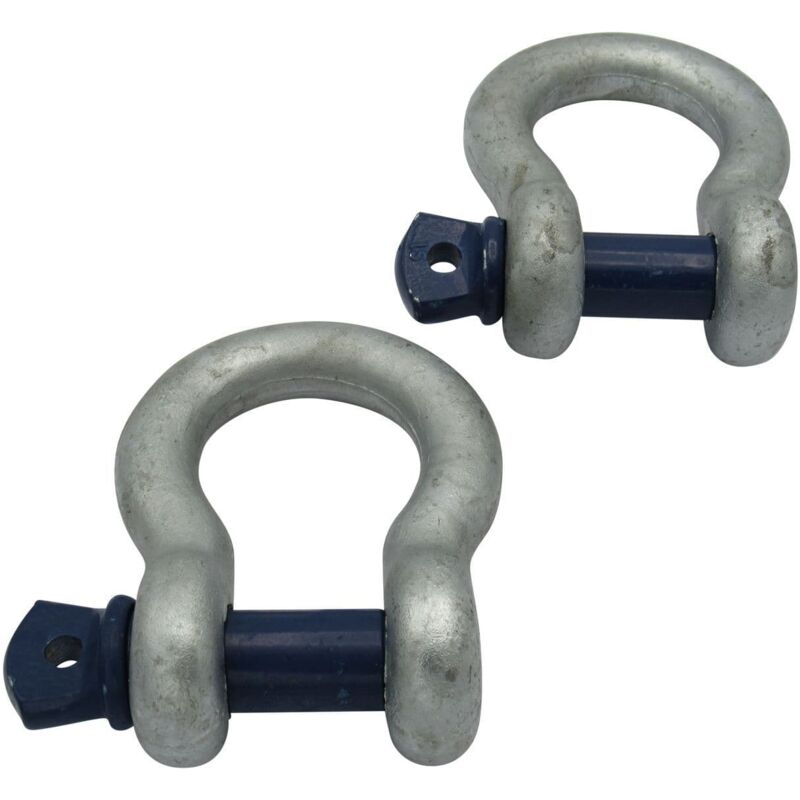 Securefix Direct - 1.5 Ton Bow Shackles With Screw Pin X2 - Lifting 1500KG 7/16' x 1/2'