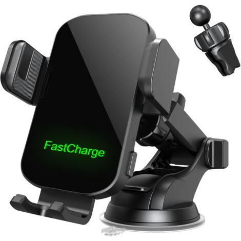 15 W Autotelefonhalter Induktion, [Automatische Klemmung] Schnelles kabelloses Auto-Induktionsladegerät [Militärischer Saugnapf], GPS-Ladegeräte Kompatibel mit iPhone 16/15 Pro Max Galaxy