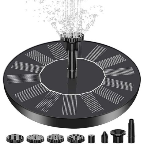 1,5-W-Solar-Gartenbrunnen – Nivellierbarer Solarbrunnen für den Außenbereich (Modelljahr 2023) – Mit 6 Lichteffekten – Solarpumpe für den Garten