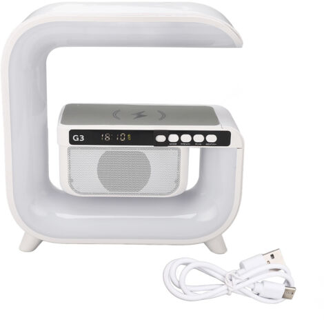 15-Watt-Bluetooth-Lautsprecher mit FM-Radio, kabelloser Ladefunktion, LED-Licht und Dekorationselement für Zuhause/Büro