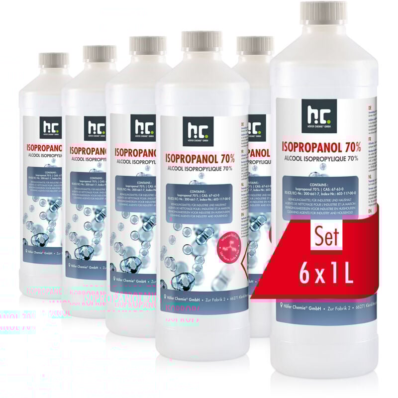 Höfer Chemie - 6 x 1 Litre alcool isopropylique 70%