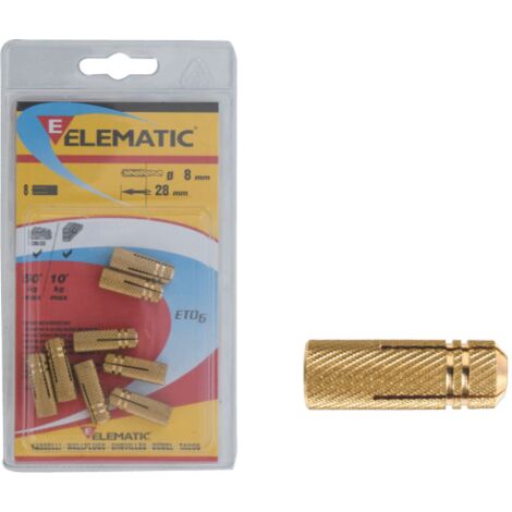15 x ELEMATIC BLISTER TASSELLO T51 M6 OTTONE 8 PZ