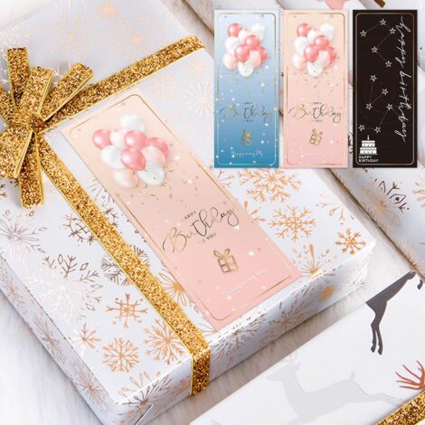 150 autocollants rectangulaires « Joyeux anniversaire » en 3 paquets - Étiquettes imperméables pour sceller les boîtes cadeaux