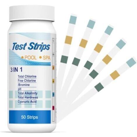 150 Bandelette Piscine,Bandelettes Test,3 en 1 Pour Piscine - Chlore et pH - Bandelettes de Test 3 en 1 Pour Spa,Testeur Chimique Précis,pH et Chlore Résiduel CI - Papier Test de Dureté L'Eau