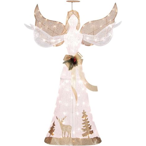150 cm Lighted Christmas Angel Decoration Pre-Lit Outdoor All-Weather Holiday Decoration with 100 Warm White LED Lights