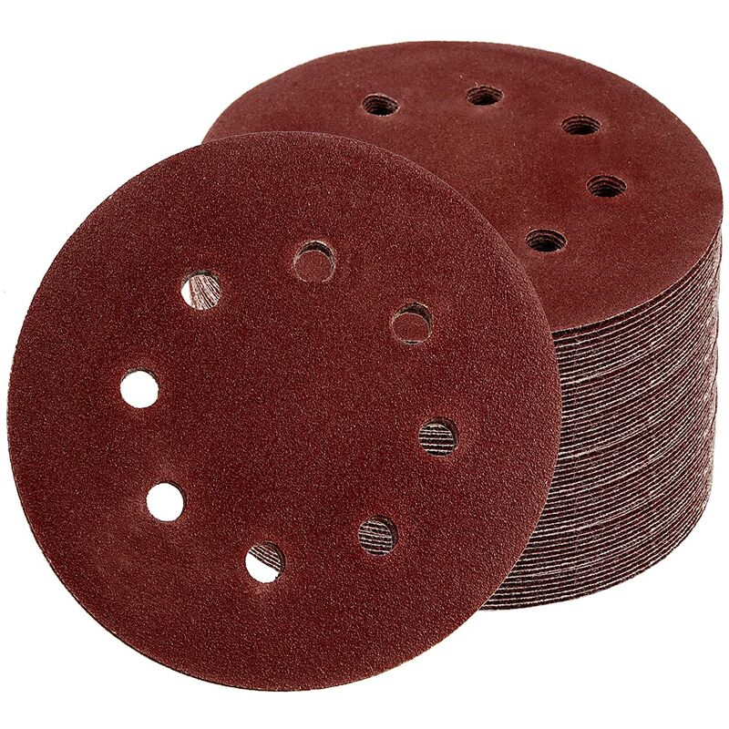 150 dischi abrasivi da 125 mm, 12,7 cm, 8 fori