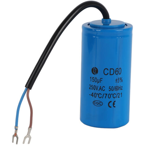 150 µF 250 V AC Anlaufkondensator für Kompressor CD60, mit Kabeln, 50/60 Hz