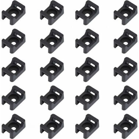 150 fascette per cavi nere 23mmx16mm tipo sella supporto base per cavi