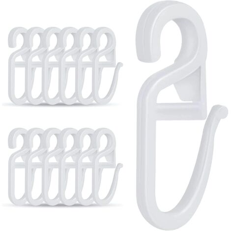 150 ganchos para cortinas con ojal de 6 mm, color blanco, para anilla de elevación, con riel y gancho para barra.