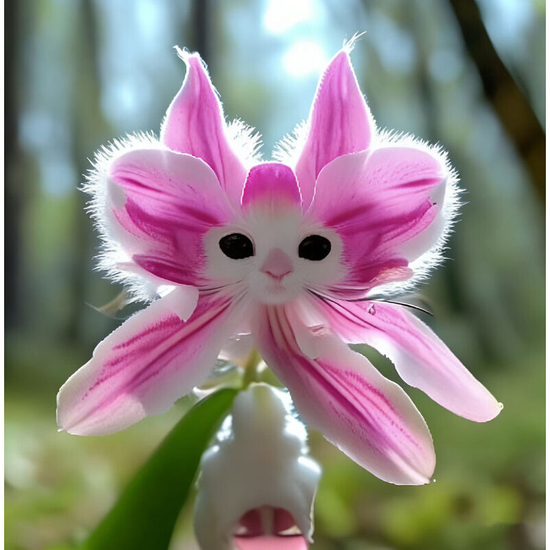150 graines d'orchidée chat rare, vivaces sans OGM, forme mignonne, faciles à cultiver, purifient l'air et fleurissent toute l'année, idéales pour