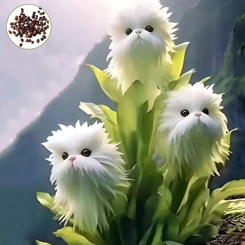 150 graines d'orchidées, faciles à cultiver, Graines d'orchidées en forme de tête de chat, purifient l'air et fleurissent toute l'année