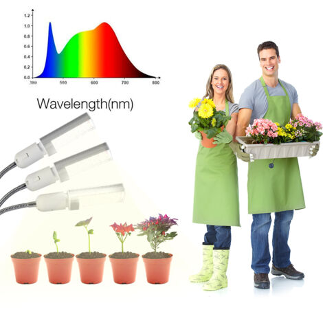 150 LEDs, 30 W LED-Pflanzenlampe mit 3 flexiblen Armen, intelligentem Timer, Vollspektrum, ersetzt Glühbirnen für Pflanzen