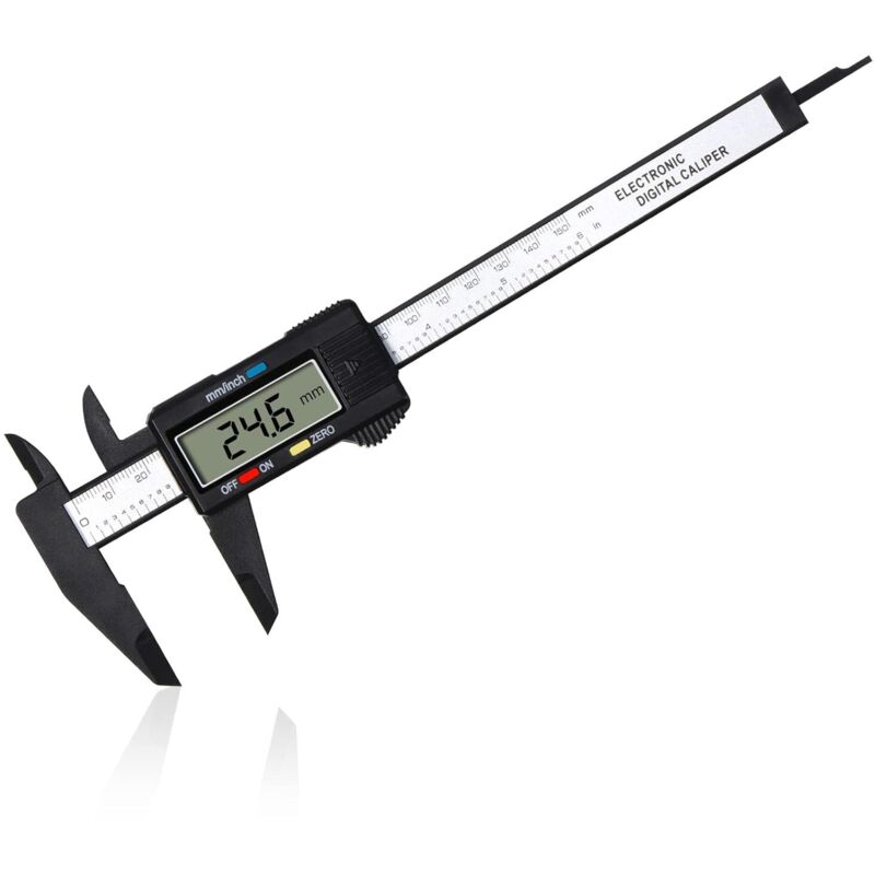 150 mm Carbon Fiber Digital Caliper - Vernier Scale Design - Precision Measuring Tool for Internal and External Diameters - Essential Digital Ruler