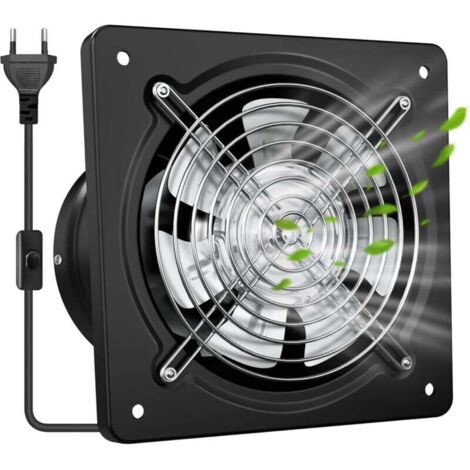 150 mm Hot Air Extractor 525m³/h – Powerful, Quiet, and Efficient Non-Return Valve Humidity Prevention and Cooling Ideal for Kitchen, Bathroom, Black