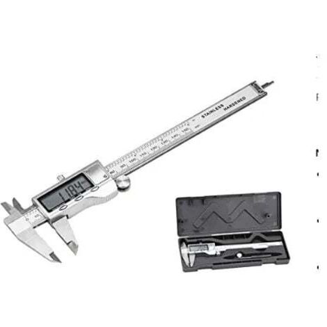 150 mm Pied à coulisse numérique caliper vernier, pied à coulisse digital grand Écran LCD précision réglable avec un pile de rechange et tournevis