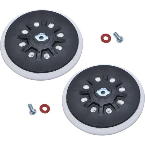 150 mm Plateau de ponçage 8 trous compatible avec les ponceuses orbitales Bos-ch ETS 150, ETS EC 150, LEX 150, WTS 150/7 498987 (souple),2 pièces
