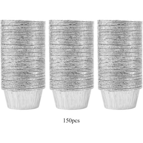 150 moules à tartelettes ronds jetables en aluminium pour la cuisson des œufs et des gâteaux.
