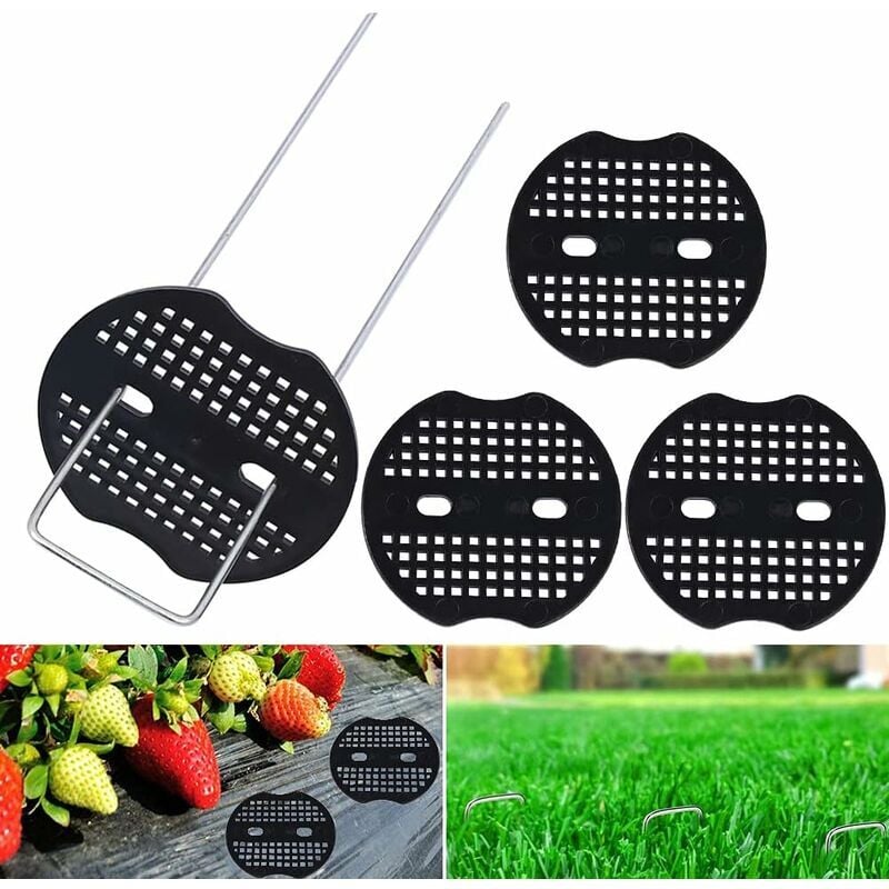 150 Pcs Piquets de Jardin, avec 150 Rondelles, Piquets de Fixation pour Bàche Toile Paillage