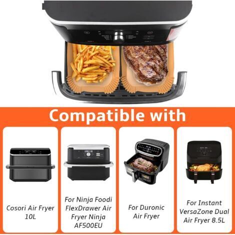 150 pezzi di carta da forno per friggitrice ad aria Ninja Foodi Flex 10.4 L, accessori di carta per friggitrice ad aria Ninja 10.4l AF500eu AF500eucc (150 pezzi)