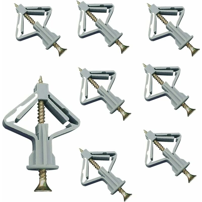 150 Pièces Chevilles pour Plaque de Plâtre, Chevilles avec Vis pour Plaques de Plâtre, Fixations Murales en Plâtre, Fixations Murales Creuses, pour