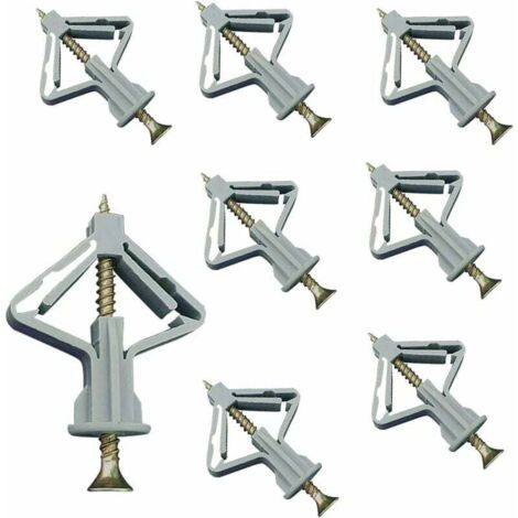150 Pièces Chevilles pour Plaque de Plâtre, Chevilles avec Vis pour Plaques de Plâtre, Fixations Murales en Plâtre, Fixations Murales Creuses, pour Installation Murale en Plaque de Plâtre