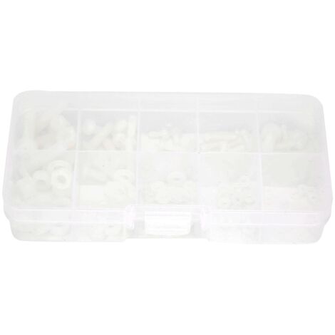 150 Pièces Vis en Nylon Hex avec Rondelles Kit Assortiment M2 M2.5 M3 M4 M5 Fournitures Industrielles