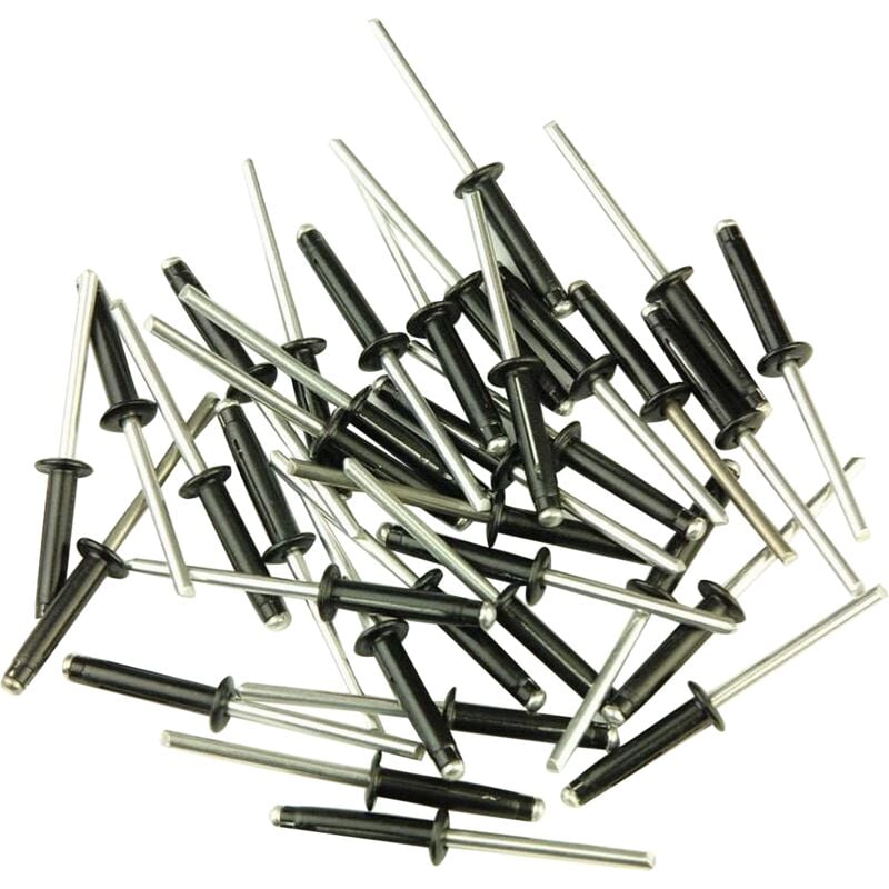 150 rivets etoiles trilobes noirs de 4 x 20 mm