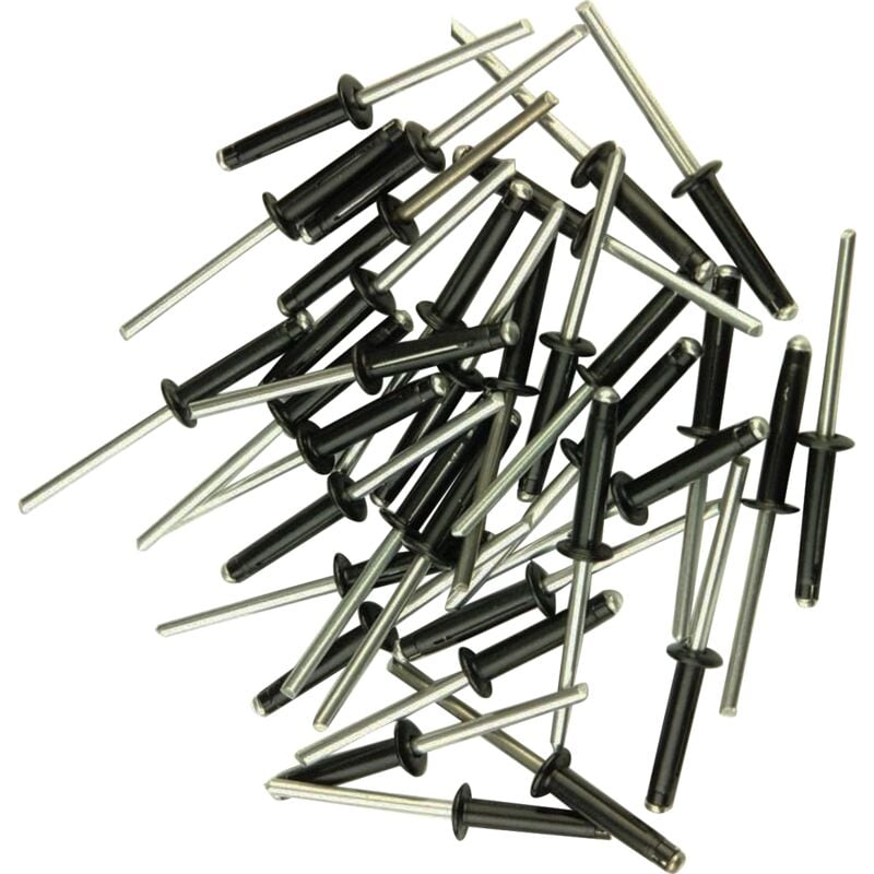 150 rivets etoiles trilobes noirs de 4.8 x 22 mm