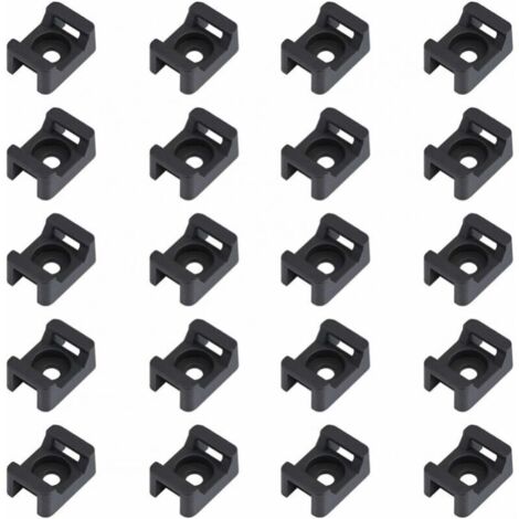 150 Stück 23 mm x 16 mm schwarze Kabelbinderhalterungen Sattelkabelbasis MUMU