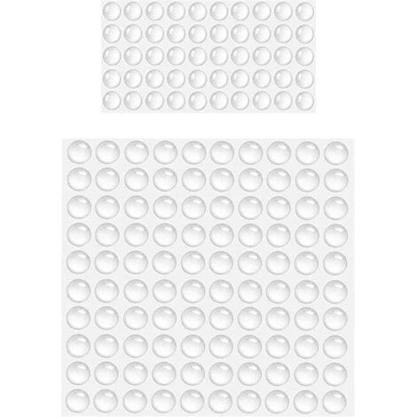 150 topes para puertas - Topes y amortiguadores de silicona transparente autoadhesivos - Aislamiento acústico, aptos para paneles de vidrio y paredes