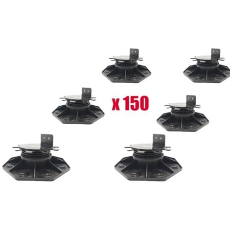 MCCOVER 150 Verstellbare Stelzlager 30-60mm für Holz- & WPC-Terrassen - Schwarz