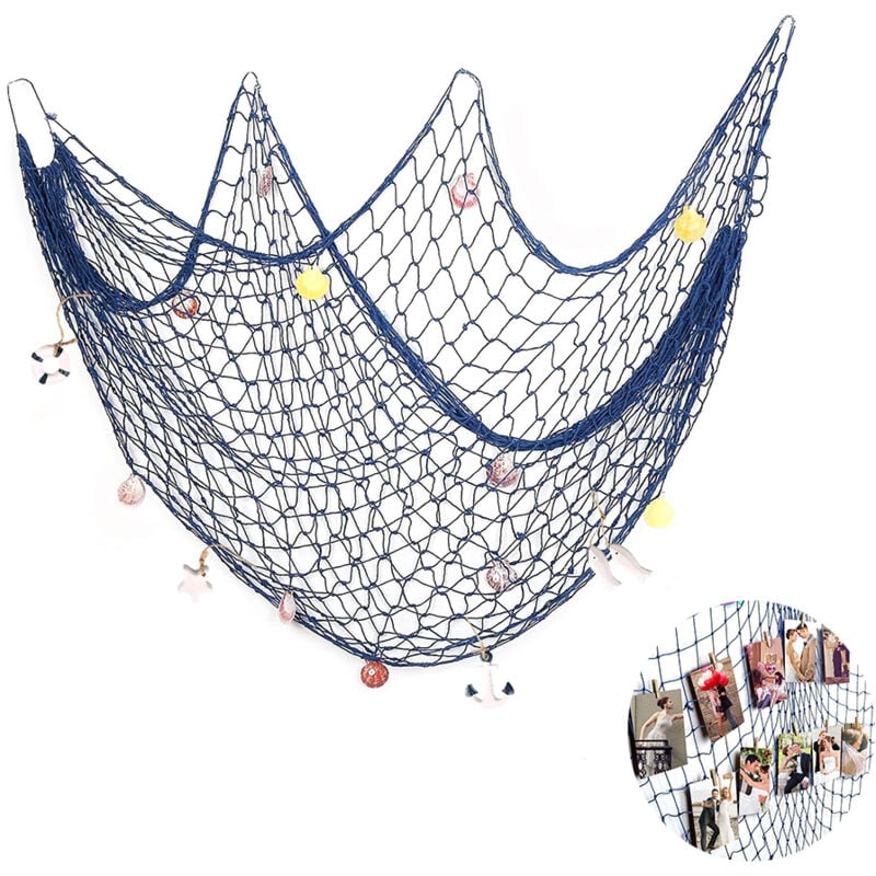 Csparkv - 1.5 x 2M Beige Filet de Peche Decoratif,Décoration en Résille avec Coquilles,Méditerranéen Style Décoration Murale pour la Maison et Le Mur