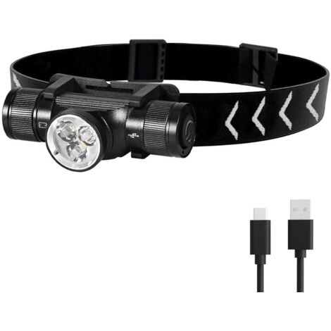 1500 Lumens Lampe Frontale LED Rechargeable, IP66 Étanche Torche Frontale, 5 Modes d'Éclairage pour Cyclisme Camping Randonnée