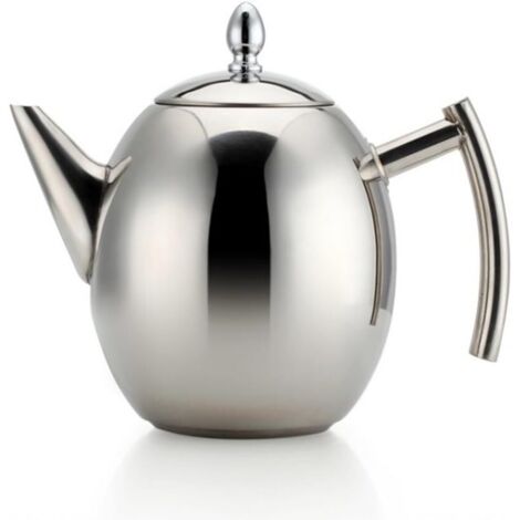1500 ml/51 oz Edelstahl-Teekanne mit Filter (Silber)