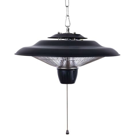 1500-W-Halogen-Hängeleuchte für den Innen- und Außenbereich, 2 Leistungsstufen, Metallkonstruktion, kinder- und haustiersicher