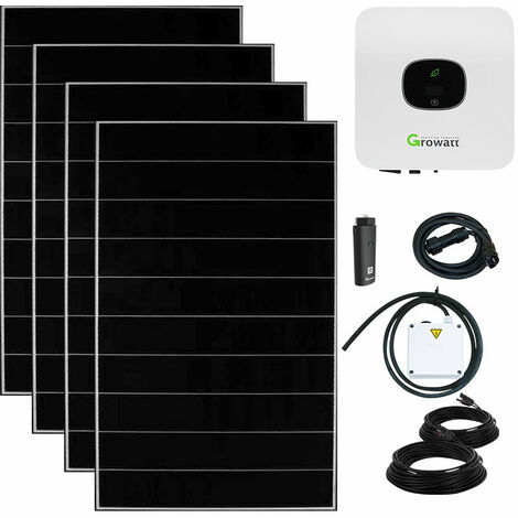1500 Watt Plug & Play Solaranlage mit Aufputzsteckdose, Growatt Wechselrichter, Hyundai