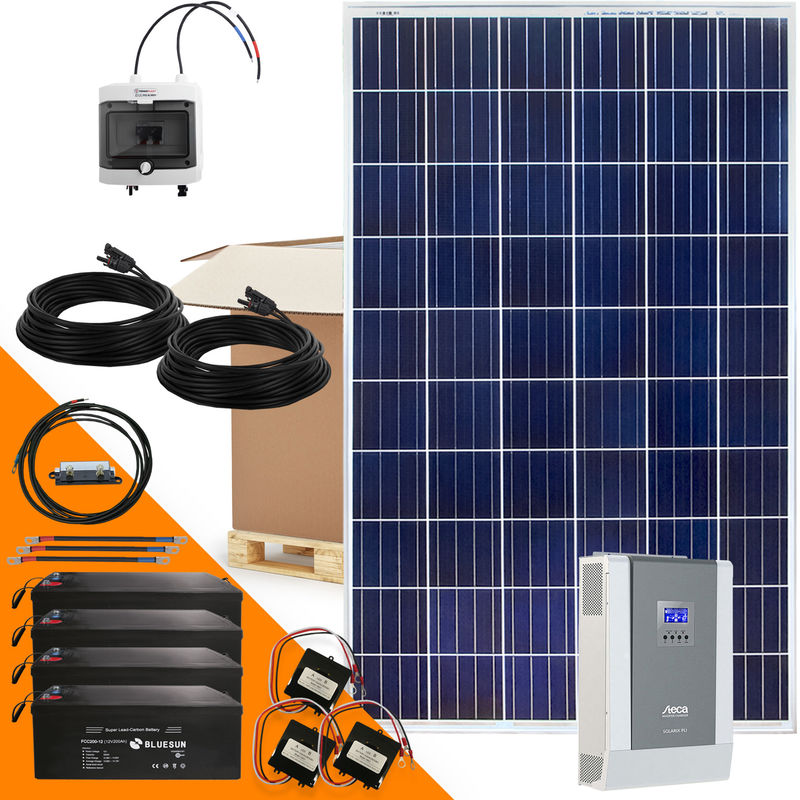 1500 Watt Solaranlage Hybridset einphasig mit 6 kWh