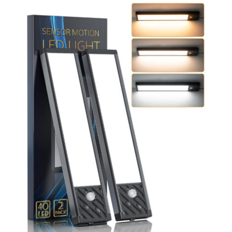 1500mAh,Lumiere Cuisine Sous Meuble Dimmable,40LED,Noir,2PCS