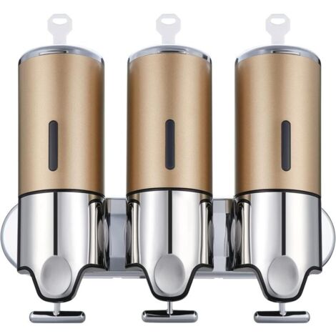 1500ML Distributeur de Savon à Trois Pompes, Manuel de désinfectant pour Les Mains, Distributeur de Savon Liquide Douche récipient pour Toilettes Salle de Bain Cuisine hôtel Bureau