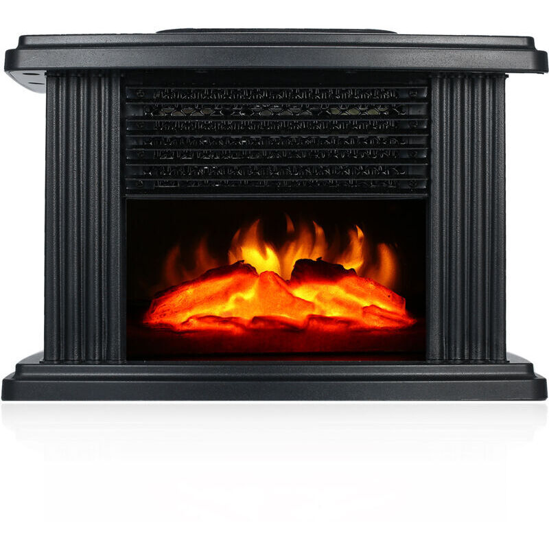 RHG 1500W Cheminée électrique avec Chauffage, cheminée, Effet Flamme, télécommande, éclairage LED poêle de Chauffage Effet Flamme Noire